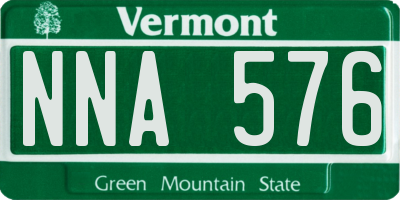 VT license plate NNA576