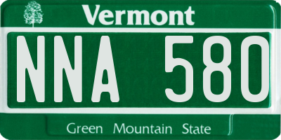 VT license plate NNA580
