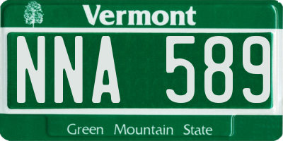 VT license plate NNA589
