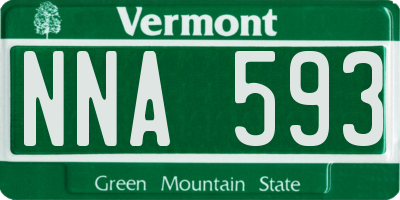 VT license plate NNA593