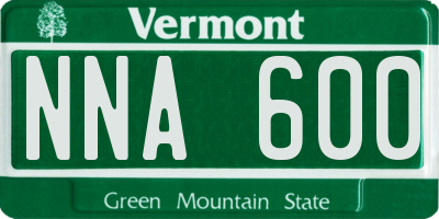 VT license plate NNA600
