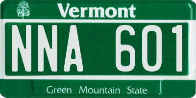 VT license plate NNA601