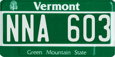 VT license plate NNA603