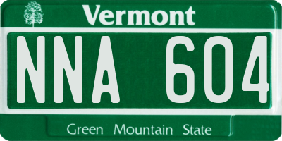VT license plate NNA604