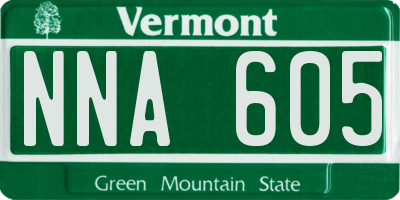 VT license plate NNA605