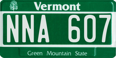 VT license plate NNA607