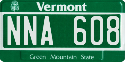 VT license plate NNA608
