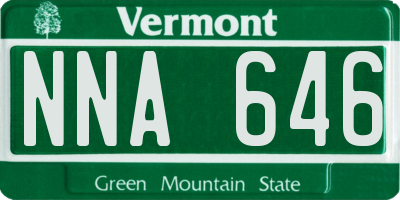 VT license plate NNA646