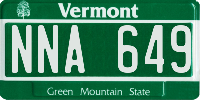 VT license plate NNA649