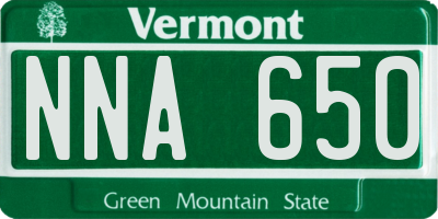 VT license plate NNA650