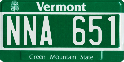 VT license plate NNA651