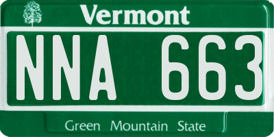 VT license plate NNA663