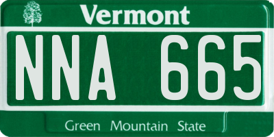 VT license plate NNA665