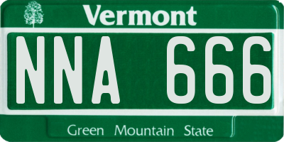 VT license plate NNA666