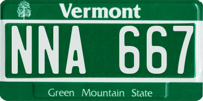 VT license plate NNA667