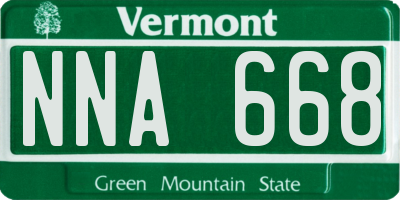 VT license plate NNA668