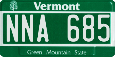 VT license plate NNA685