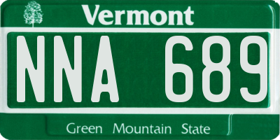 VT license plate NNA689