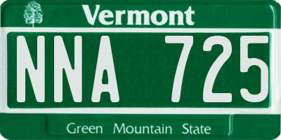 VT license plate NNA725