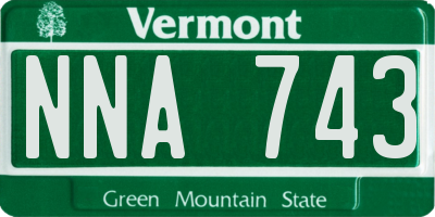 VT license plate NNA743