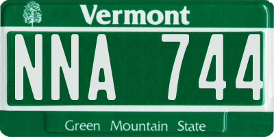 VT license plate NNA744
