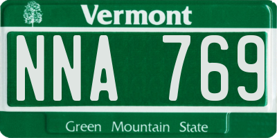 VT license plate NNA769