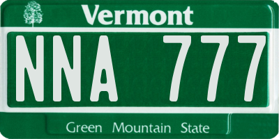 VT license plate NNA777