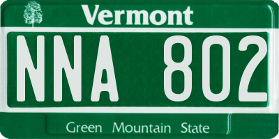 VT license plate NNA802