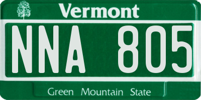 VT license plate NNA805