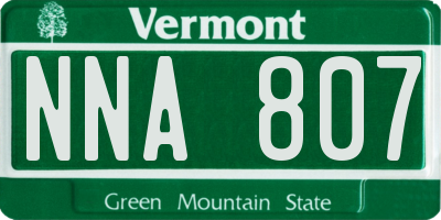 VT license plate NNA807