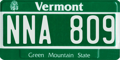 VT license plate NNA809