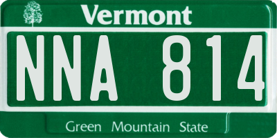 VT license plate NNA814