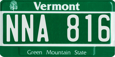 VT license plate NNA816