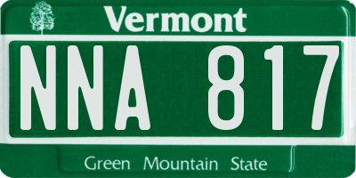 VT license plate NNA817