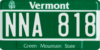 VT license plate NNA818