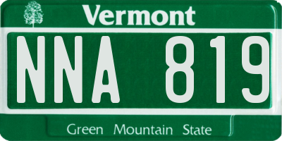VT license plate NNA819