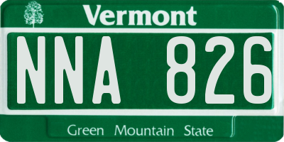 VT license plate NNA826