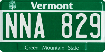 VT license plate NNA829
