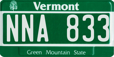 VT license plate NNA833