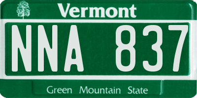 VT license plate NNA837