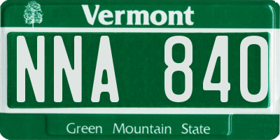 VT license plate NNA840
