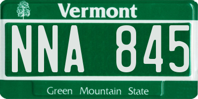 VT license plate NNA845
