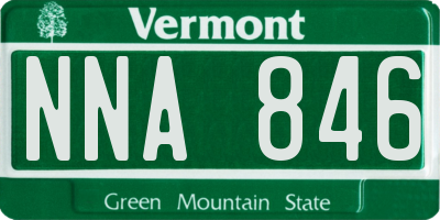VT license plate NNA846