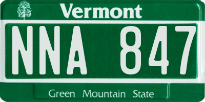 VT license plate NNA847