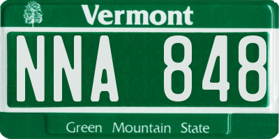 VT license plate NNA848
