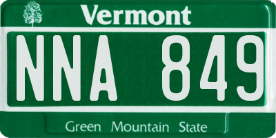 VT license plate NNA849