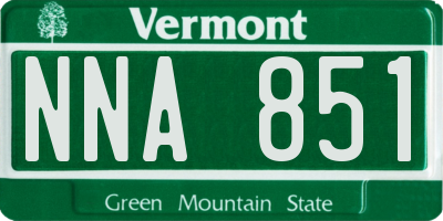 VT license plate NNA851