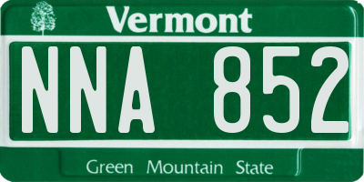 VT license plate NNA852