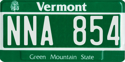 VT license plate NNA854