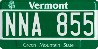 VT license plate NNA855